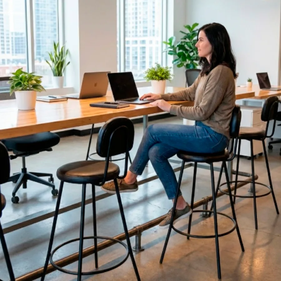 Banqueta Alta com Encosto Slim – Design Industrial e Conforto Ergonômico - Imagem 3