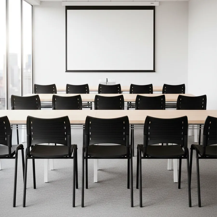 Cadeira Plástica Empilhável com Base Metálica - Imagem 2