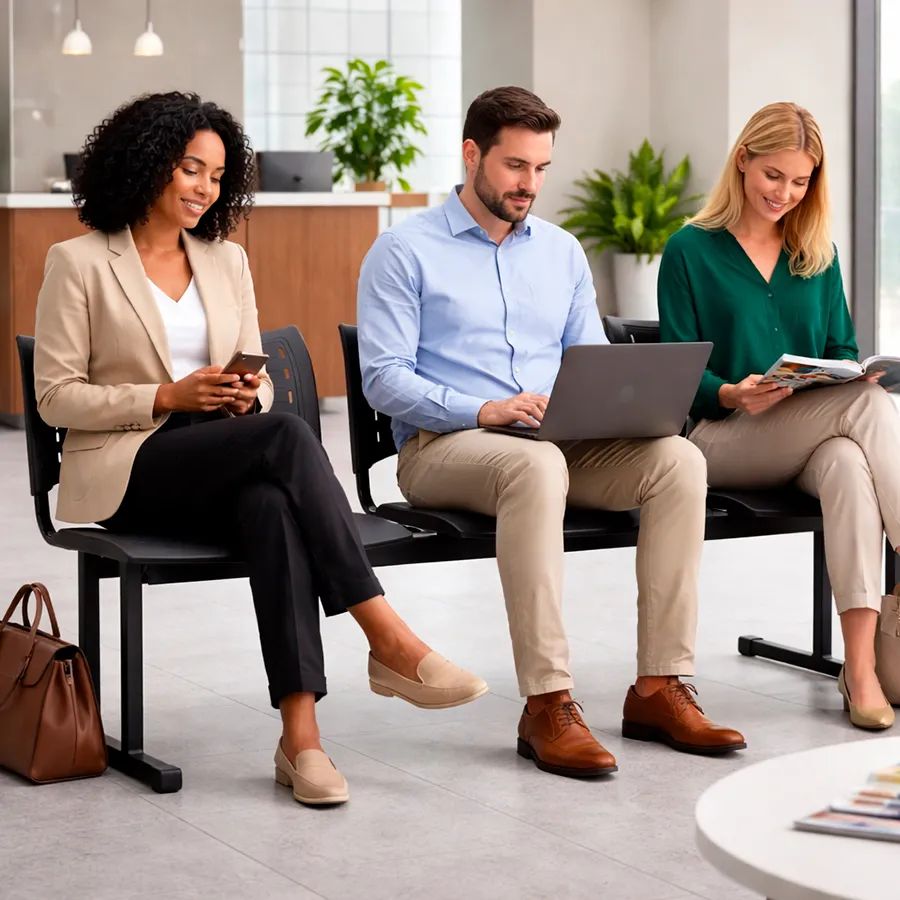 Longarina Isoflex 3 Lugares: Conforto e Resistência para sua Sala de Espera - Imagem 3