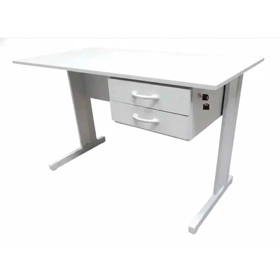 Mesa Retangular Com Gaveteiro e Chave