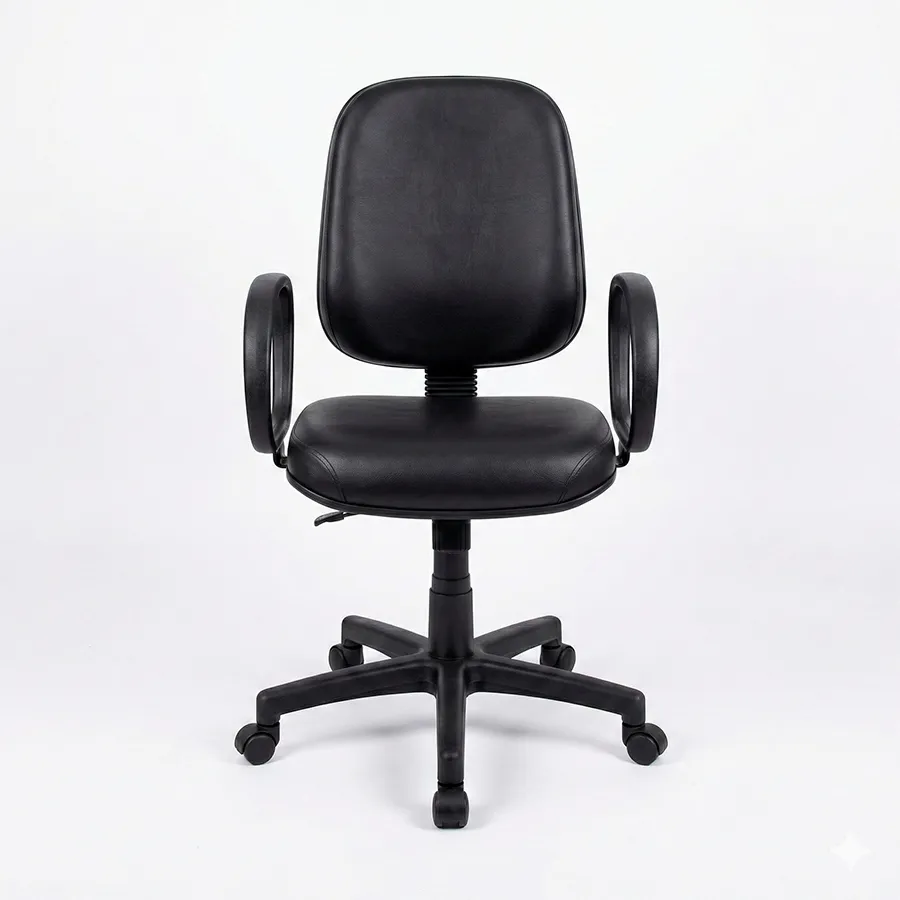 Poltrona diretor em couro com braço