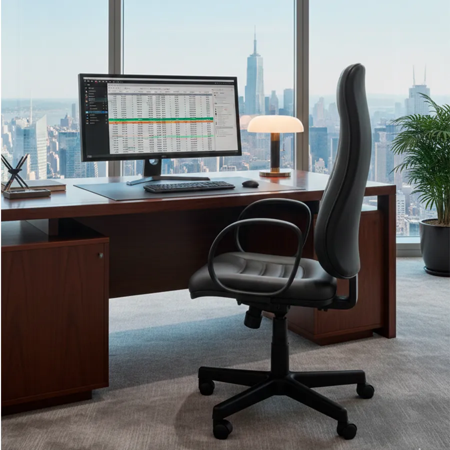 Poltrona presidente alta em couro gomado - Imagem 2