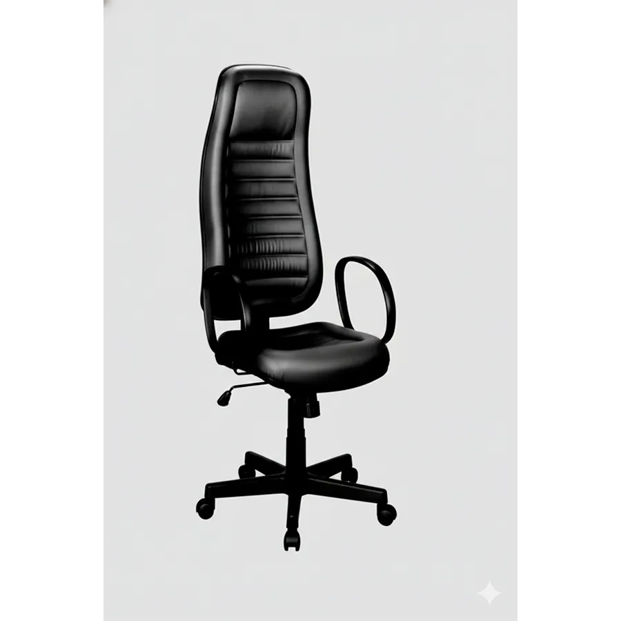 Poltrona presidente alta em couro gomado